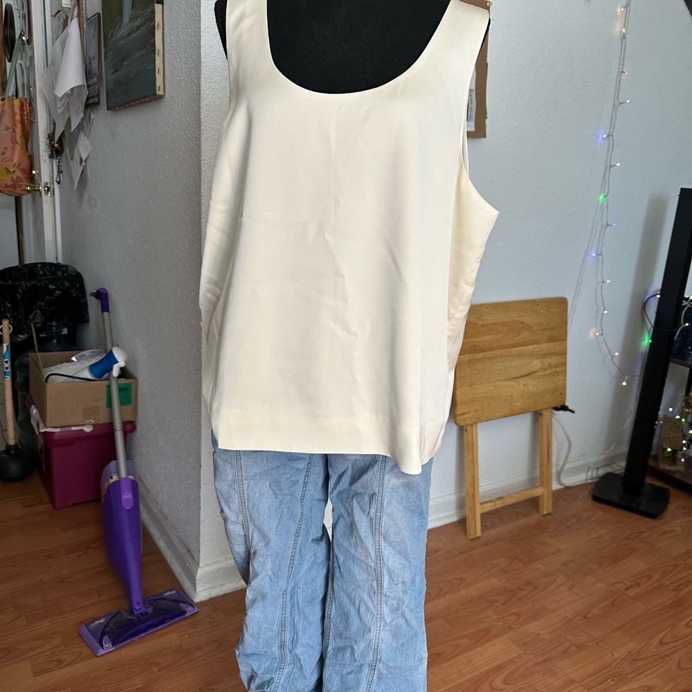 J. Crew Ivory Sleeveless Blouse